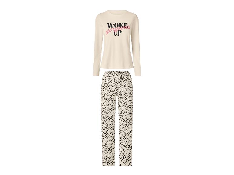 Pyjama met lange mouwen top met 'WOKE UP gorgeous' tekst en een geprinte broek.