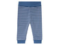 Gestreepte blauwe leggings voor baby's.
