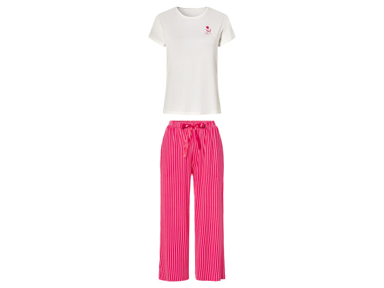 esmara Dames pyjama (M (40-42), Wit-roze)