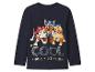 Donkerblauw shirt met lange mouwen met Paw Patrol-print van Marshall, Chase en Rubble en het woord „COOL“.