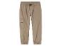 Bruine cargo broek met elastische tailleband.