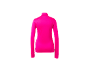 Neonroze sportshirt met lange mouwen en hoge kraag, achterkant.