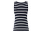 Een gestreept, blauw tanktop.