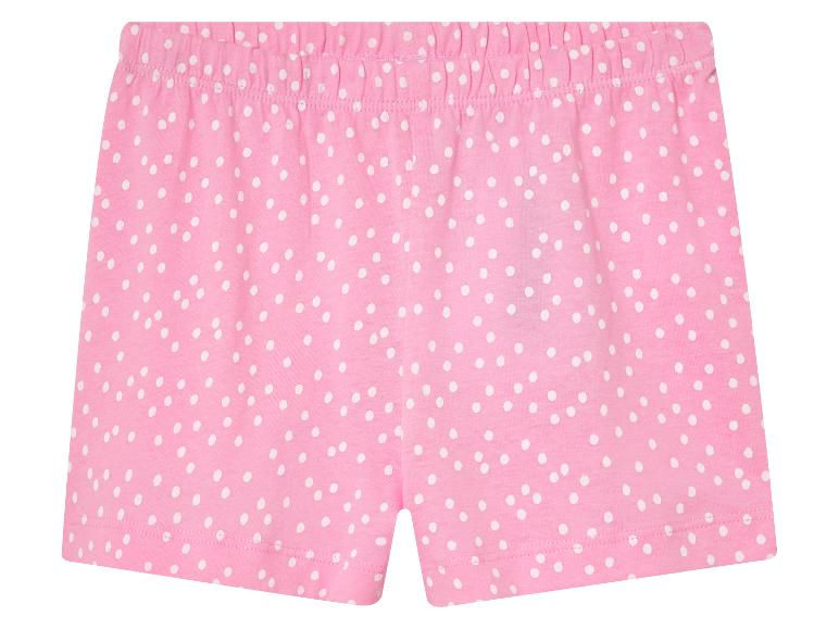 Roze shorts met witte stippen voor meisjes.