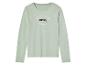 Lichtgroene longsleeve met de tekst 'Seven Day Weekend Sleepin'