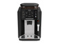 Een zwarte Krups Sensations koffiemachine met bonenreservoir.