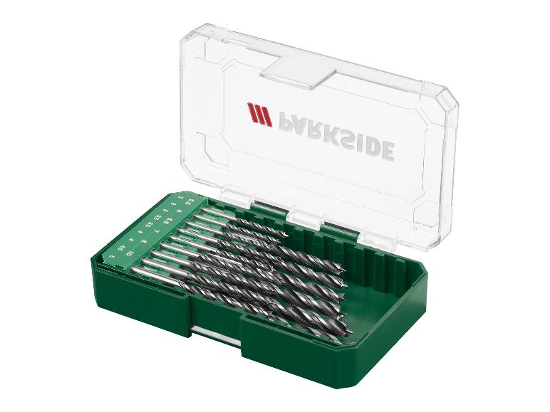 Bahco houtboren in een groene opbergkoffer.