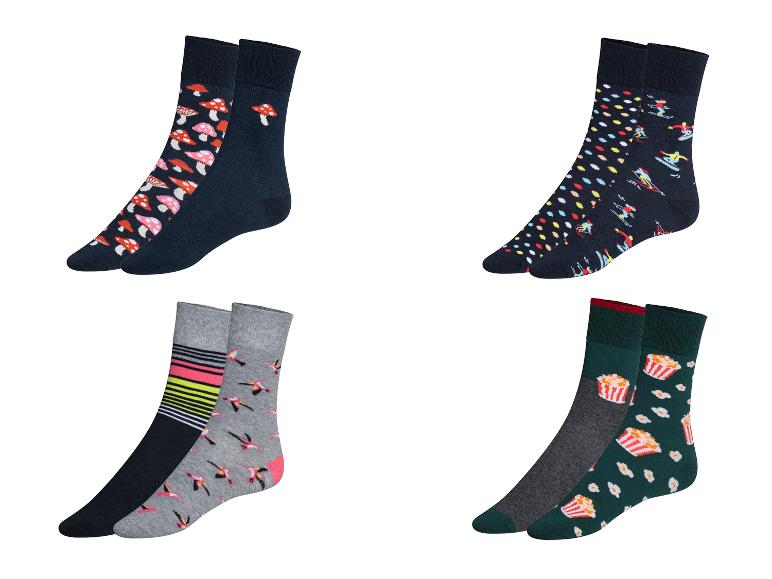 Fantasie sokken: paddenstoelen, wintersport, strepen en flamingo's.