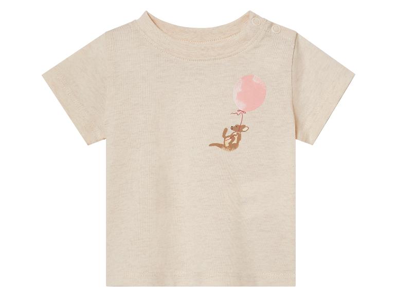 Lichtbeige baby t-shirt met kangoeroe en ballon.