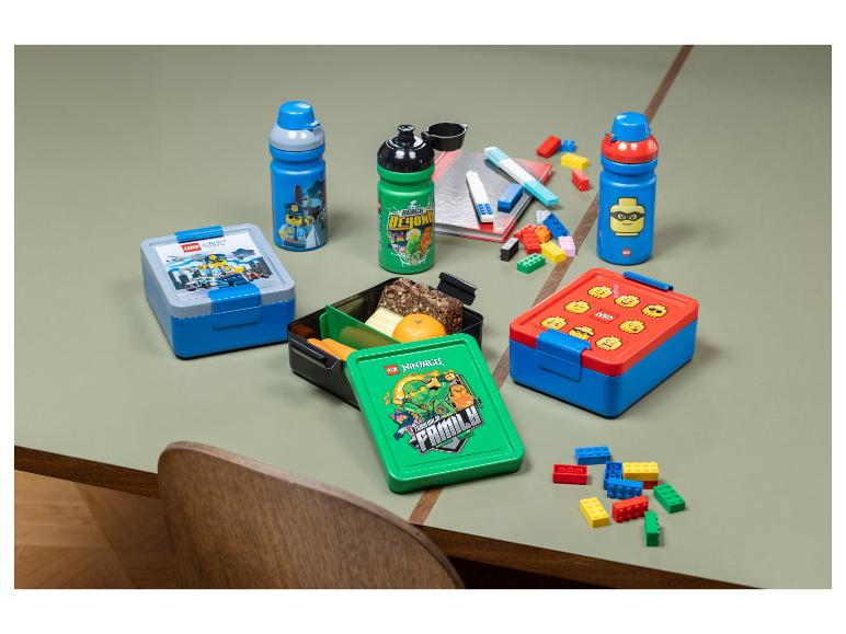 LEGO City, LEGO Ninjago en klassieke LEGO drinkflessen en lunchboxen.