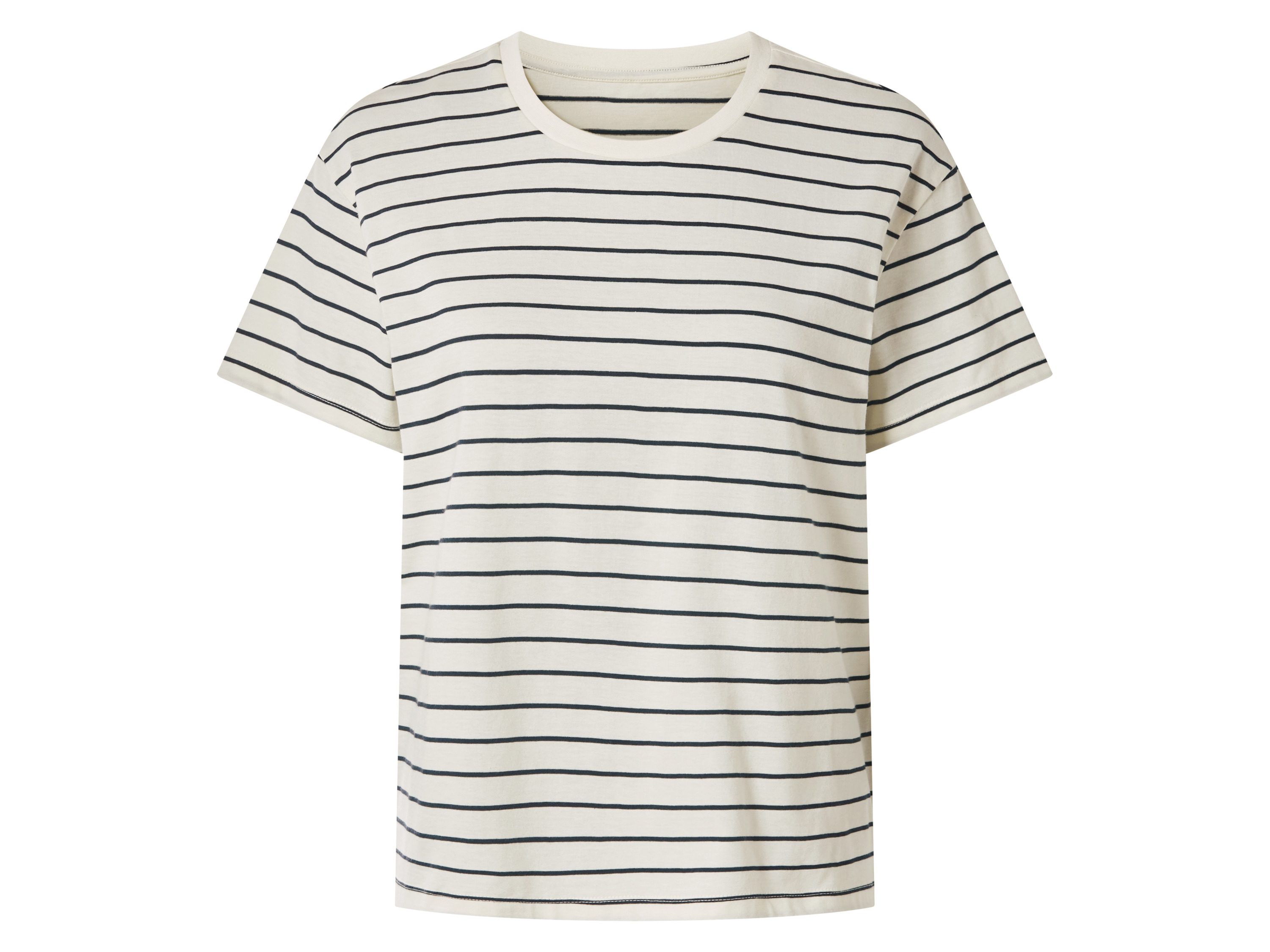 esmara Dames T-shirt (Wit/donkerblauw, S (36/38))