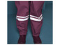 Burgundy regenbroek met reflecterende strepen.