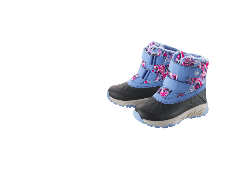 Kinderwinterlaarzen met blauw en roze patroon