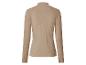 Beige damespullover met lange mouwen en hoge kraag
