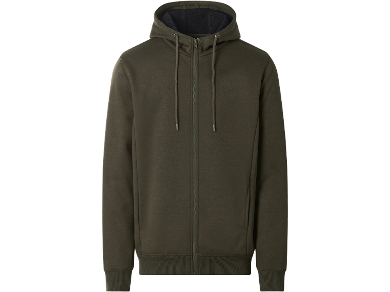 Olijfgroene hoodie met rits voor heren