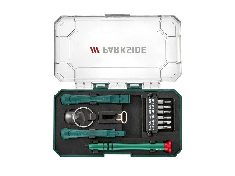 PARKSIDE precisieschroevendraaierset met diverse bits, wrikgereedschap en zuignap