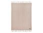 Beige en wit gestreepte plaid met franjes