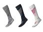 CRIVIT Unisex premium ski-functionele sokken in grijs, zwart en wit met kleuraccenten.