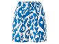 Blauwe shorts met luipaardprint.