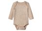 Beige babyromper met lange mouwen