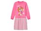Een roze jurkje met lange mouwen met Skye van Paw Patrol.