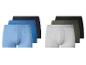 6-pack heren katoenen boxershorts in blauw-, grijs-, groen- en zwarttinten.