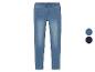 Blauwe jeans met elastische tailleband.