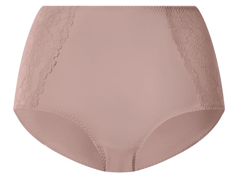 Dames high-waist slip in roze met kanten details aan de zijkanten.