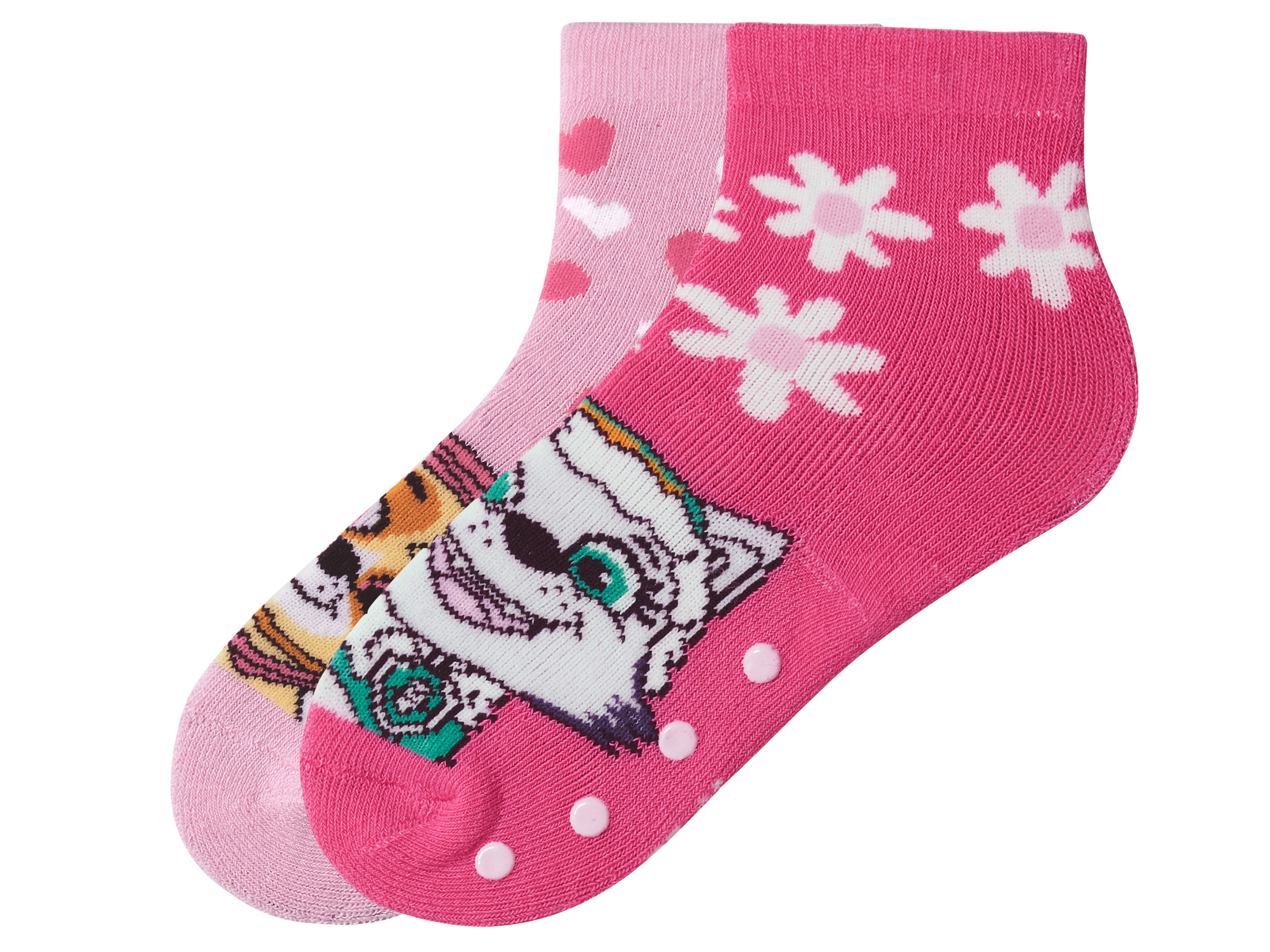 2 Paar kinder thermosokken (Roze/donkerroze, 27/30) afbeelding