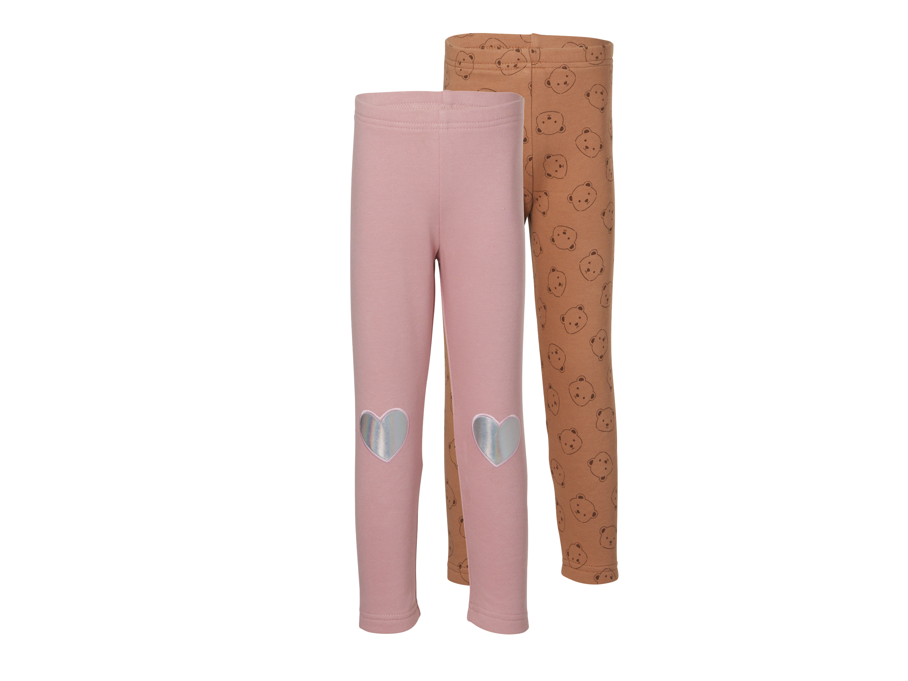 LUPILU Kinder thermoleggings, 2 stuks (roze/lichtbruin, 122/128)