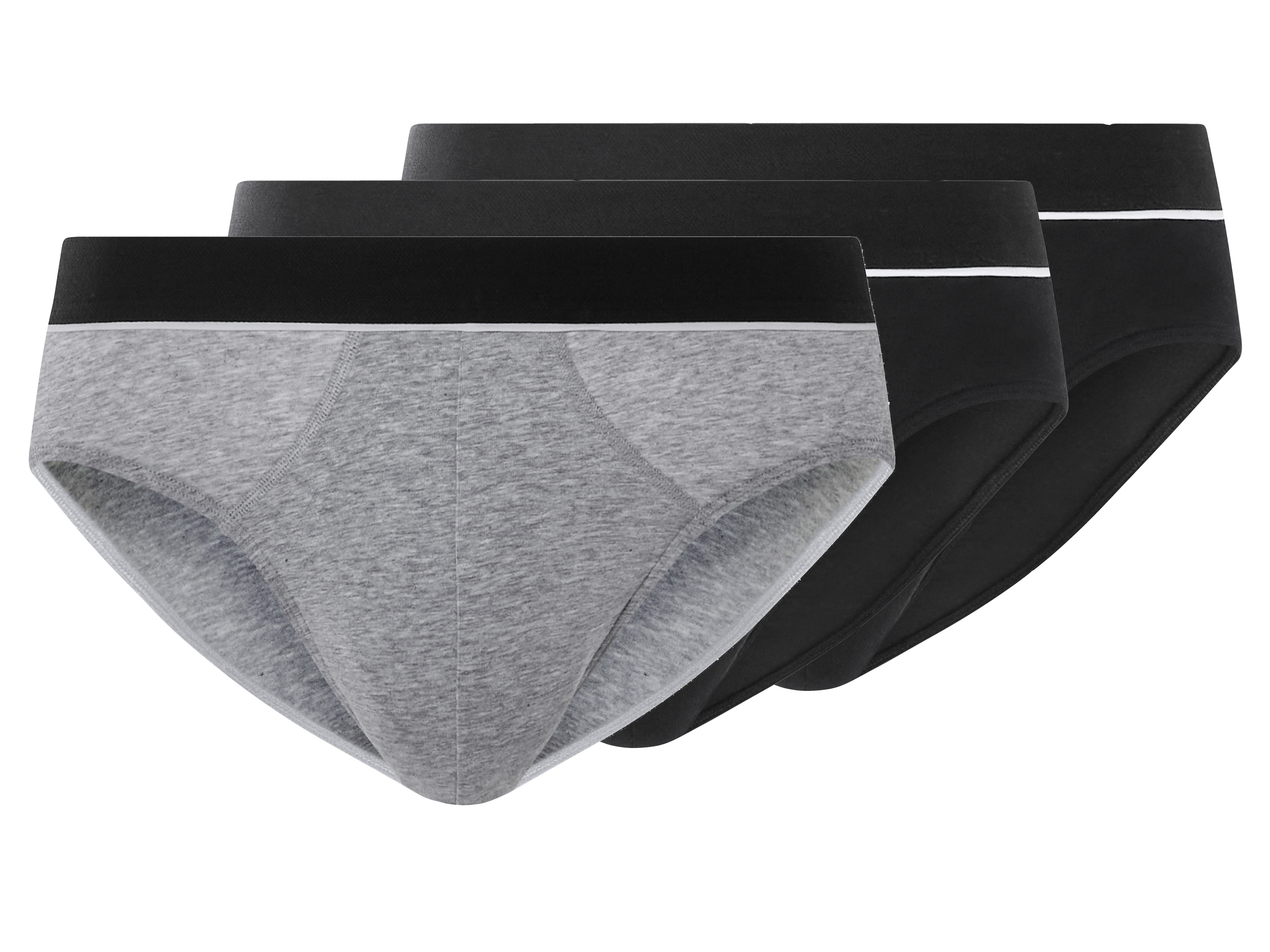 esmara Men Set van 3 heren onderbroeken (Zwart/grijs, XXL)