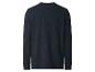 Donkerblauw herenshirt met lange mouwen, achterkant.