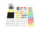 Magnetisch constructiespeelgoed voor kinderen met letters, cijfers, dieren en een reuzenrad.
