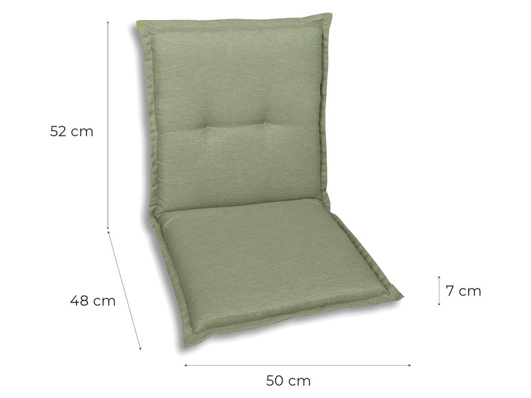 Groene stoel kussen met rugleuning, 52x48x50 cm