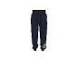 Donkerblauwe joggingbroek met cartoonhond en tropische bladerenprint.