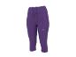 Paarse dames sport capri legging met trekkoord en discreet logo.