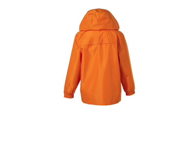 Oranje kinderjas met capuchon.