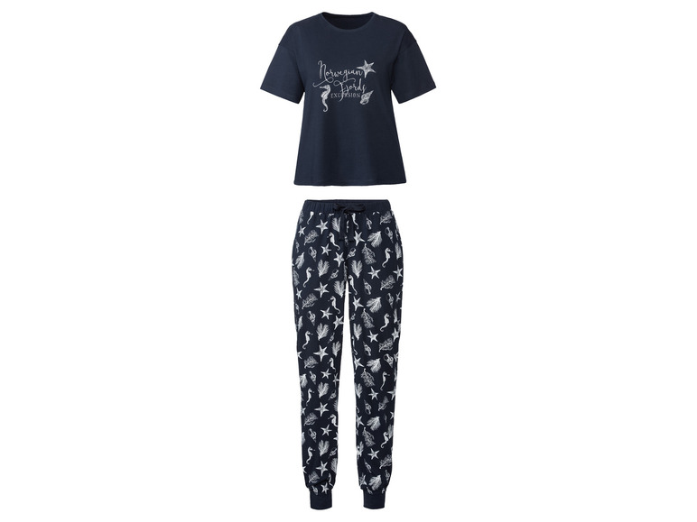 esmara Dames pyjama (L (44/46), Marineblauw patroon)