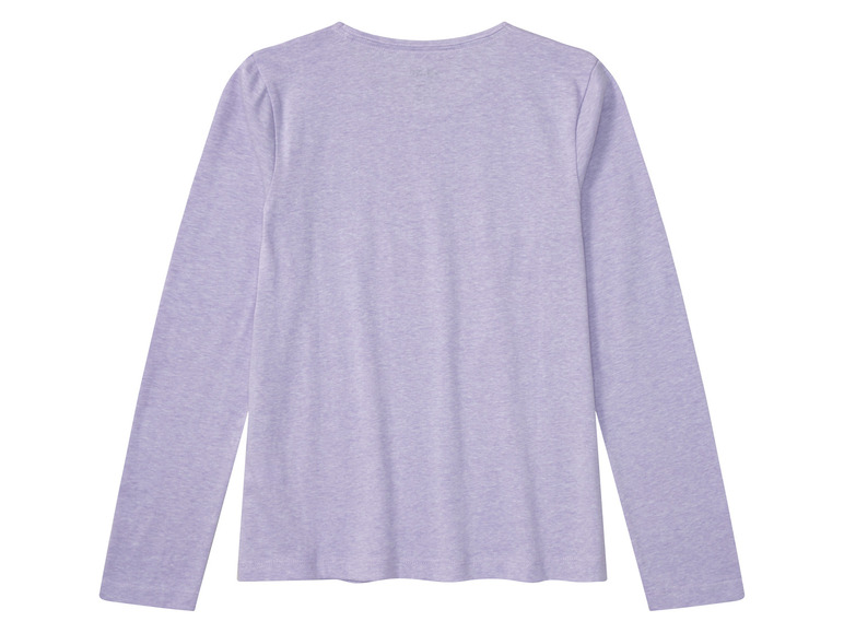 Lila longsleeve T-shirt met ronde hals.
