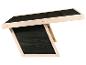 Zwart hondenhokdak met wit houten frame