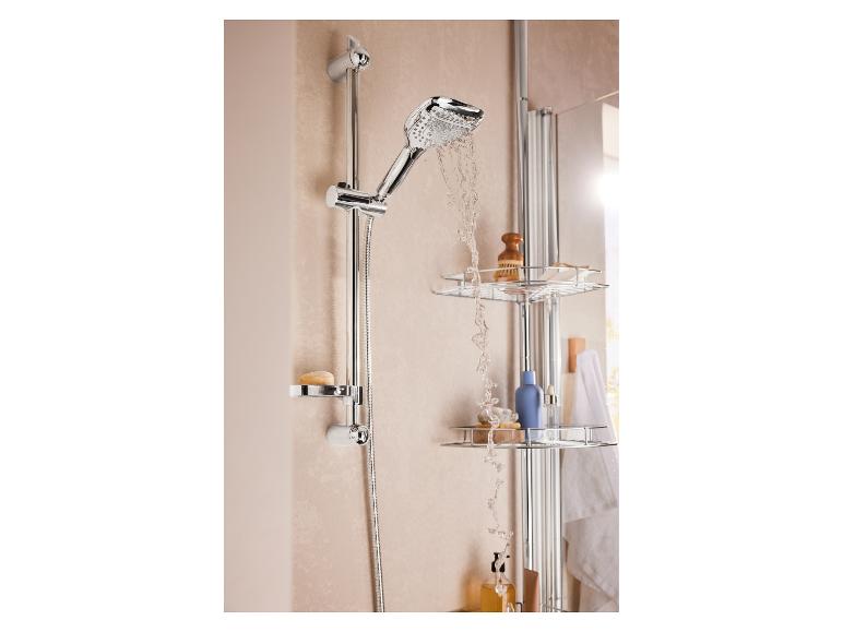 Chromen doucheset met planchetten.