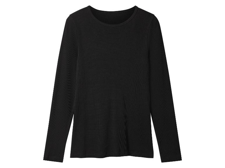 Zwart geribbeld T-shirt met lange mouwen