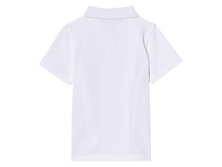Wit poloshirt met hoge kraag voor kinderen.
