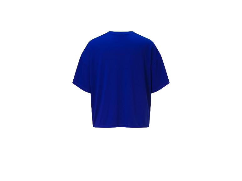 Achterkant van een blauw t-shirt.