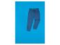 Blauwe kinder joggingbroek op een blauwe achtergrond.