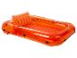 Transparante oranje opblaasbare ligstoel en drijver.