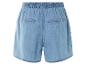 Lichtblauwe denim shorts met elastische tailleband.
