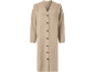 Lang beige gebreid vest met knopen