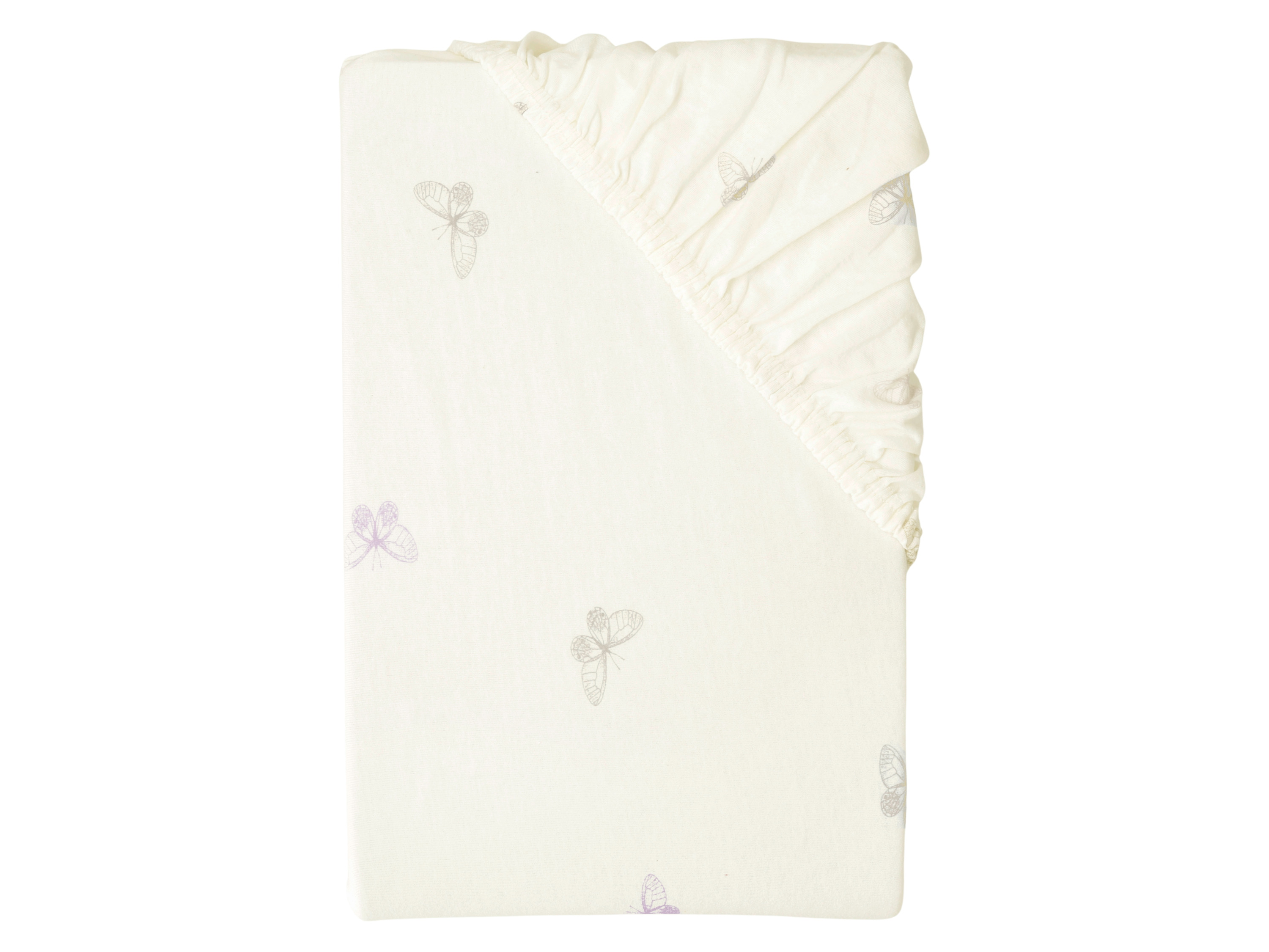 LIVARNO Jersey hoeslaken 180-200 x 200 cm (Vlinder/wit)