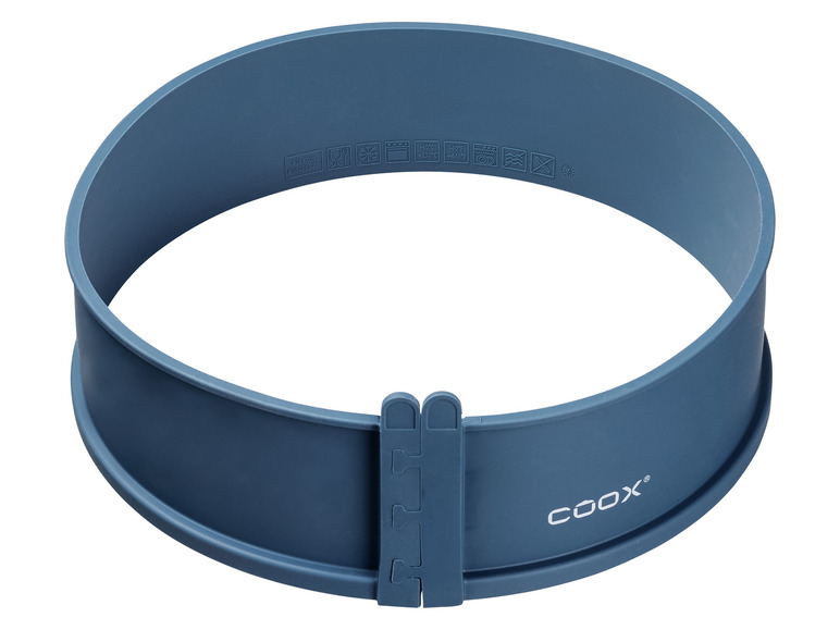 Een blauwe siliconen bakvormring van Coox
